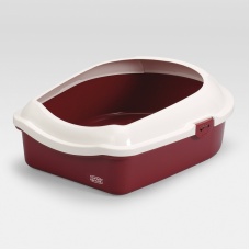 EBI Туалет для кошек с высокой рамкой "Спэйс 60", красно-белый, 56х43х14см